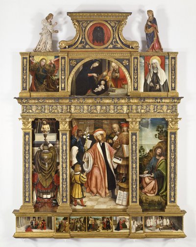 Políptico de San Ivo (temple sobre tabla, marco antiguo) de Defendente Ferrari