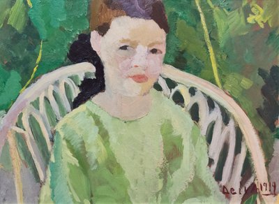 Retrato de una mujer desconocida en un jardín de Deiva DeAngelis