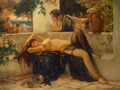 El final de un día cansado (óleo sobre lienzo) de Delapoer Downing