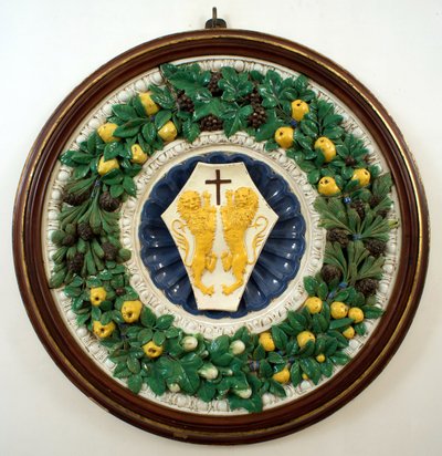 Escudo de armas de la familia Lotteringhi della Stufa de Della Robbia (workshop of)