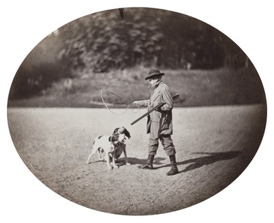 Cazador con perros, c.1862 de Delmaet and Durandelle