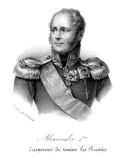 Alejandro I, Zar de Rusia, en uniforme militar de Delpech