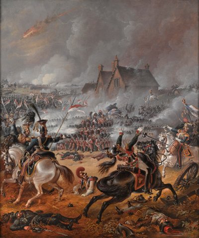 La batalla de Waterloo (óleo sobre lienzo) de Denis (follower of) Dighton
