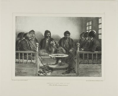 Armenios y tártaros en un café de Denis Auguste Marie Raffet