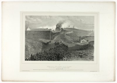 Salida de la tercera columna, llamada el apoyo, de Souvenirs d’Italie: Expédition de Rome de Denis Auguste Marie Raffet