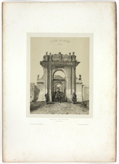 Entrando en la Villa Santucci, de Souvenirs d’Italie: Expédition de Rome de Denis Auguste Marie Raffet