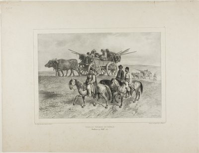 Familia de gitanos húngaros viajeros, Moldavia, 19 de julio de 1837 de Denis Auguste Marie Raffet