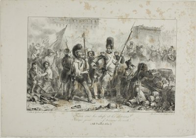Fuego sobre los líderes y la caballería... de Denis Auguste Marie Raffet