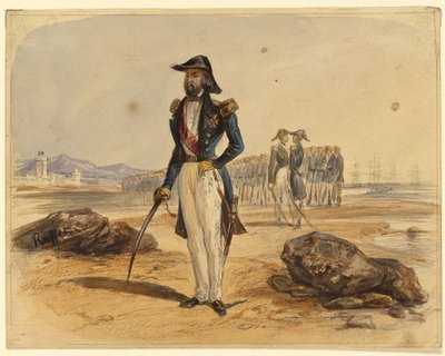 General con tropas al fondo de Denis Auguste Marie Raffet