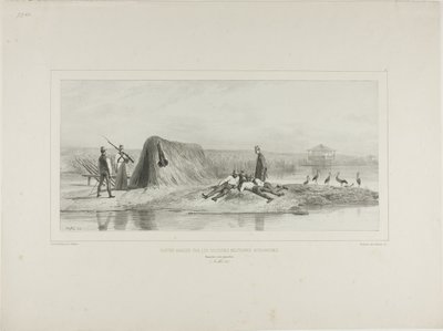 Puesto de guardia de las colonias militares húngaras, orilla izquierda del Danubio, 7 de julio de 1837 de Denis Auguste Marie Raffet