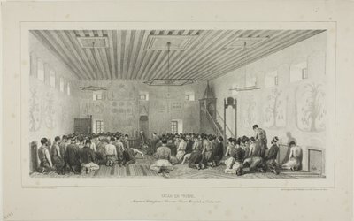 Tártaros rezando, Istrimdjami-Kara-sou-Bazar, Crimea, 19 de octubre de 1837. de Denis Auguste Marie Raffet