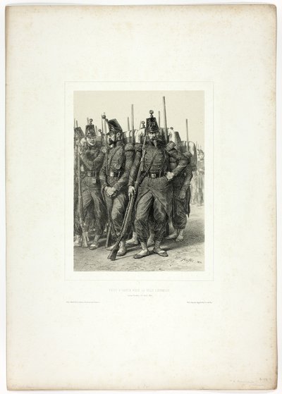 Listo para partir hacia la Ciudad Eterna, de Souvenirs d’Italie: Expédition de Rome de Denis Auguste Marie Raffet