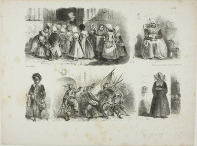 Hoja de bocetos de Denis Auguste Marie Raffet