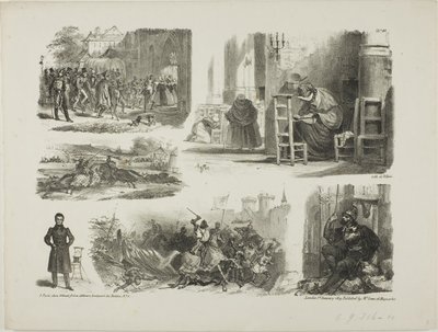 Hoja de bocetos de Denis Auguste Marie Raffet
