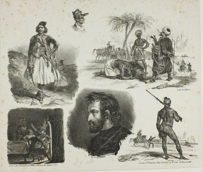 Hoja de bocetos de Denis Auguste Marie Raffet