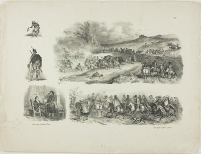 Hoja de bocetos de Denis Auguste Marie Raffet