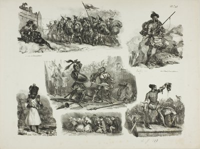 Hoja de bocetos de Denis Auguste Marie Raffet