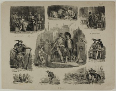 Hoja de bocetos de Denis Auguste Marie Raffet