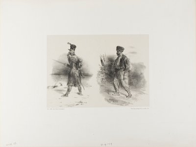 Hoja con boceto difuminado de Denis Auguste Marie Raffet