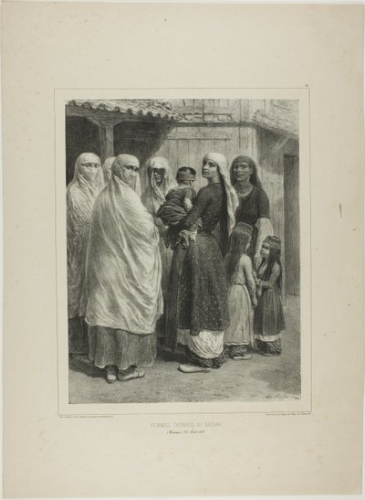 Mujeres tártaras en el Baïdar, Crimea, 26 de agosto de 1837 de Denis Auguste Marie Raffet