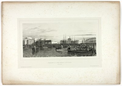 El Ejército Francés Desembarcando en Civita-Vecchia, 25 de abril de 1849, de Souvenirs d’Italie: Expédition de Rome de Denis Auguste Marie Raffet