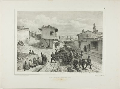 La calle principal de Baghtcheh-Saraï, Crimea, 19 de agosto de 1837 de Denis Auguste Marie Raffet