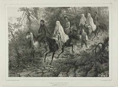 Familia tártara viajera, cerca de Yalta, Crimea, 15 de agosto de 1837 de Denis Auguste Marie Raffet