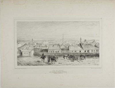 Vista de Yassy tomada desde el balcón del Hotel San Petersburgo, Moldavia, 19 de julio de 1837 de Denis Auguste Marie Raffet