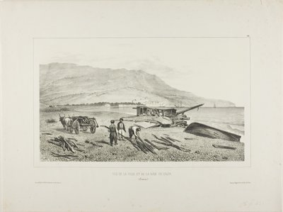 Vista del pueblo y la bahía de Yalta, Crimea, 15 de agosto de 1837 de Denis Auguste Marie Raffet