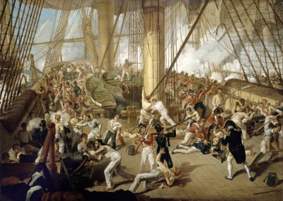 La caída de Horatio Nelson (1758-1805), en la batalla de Trafalgar, el 21 de octubre de Denis Dighton