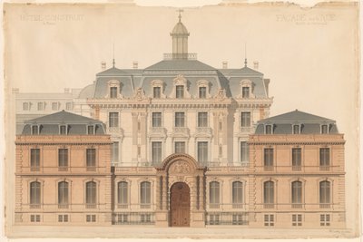 Dibujo de Presentación del Hôtel de Camondo de Denis Louis Destors