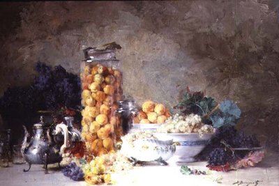 Naturaleza Muerta de Albaricoques y Otras Frutas de Denis Pierre Bergeret