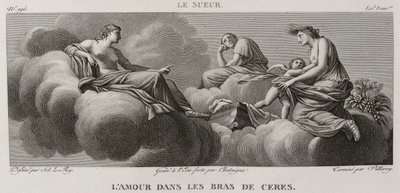 Denis-Sébastien Leroy, Antoine-Claude-François Villerey et Chataigner - Amor en brazos de Ceres, según Eustache Le Sueur - 1802-1815 de Denis Sebastien Leroy