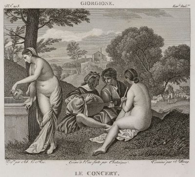 Denis-Sébastien Leroy, Antoine-Claude-François Villerey y Chataigner - El concierto, según Giorgione - 1802-1815 de Denis Sebastien Leroy