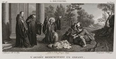 Denis-Sébastien Leroy, Antoine-Claude-François Villerey et Coiny - San Benito resucitando a un niño, según Louis de Silvestre - 1802-1815 de Denis Sebastien Leroy