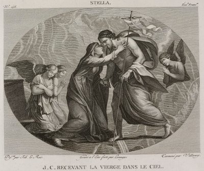 Denis-Sébastien Leroy, Antoine-Claude-François Villerey et Lerouge - Jesucristo recibiendo a la Virgen en el cielo, según Jacques Stella - 1802-1815 de Denis Sebastien Leroy