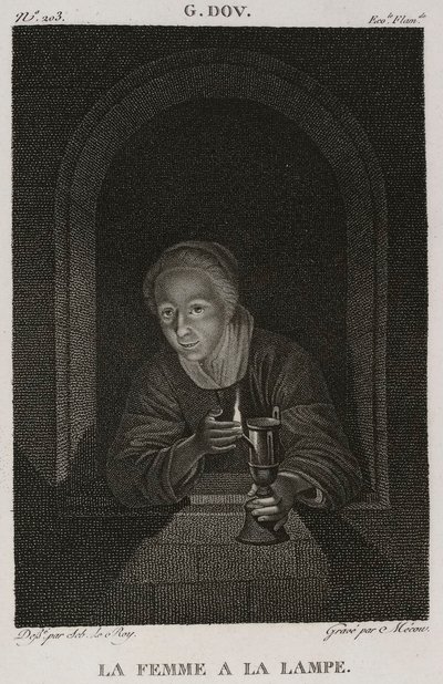 Denis-Sébastien Leroy et Mécou - Mujer con lámpara, según Gerrit Dou - 1802-1815 de Denis Sebastien Leroy