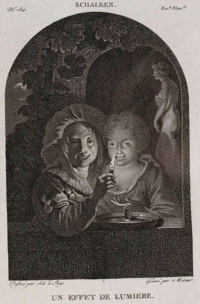 Denis-Sébastien Leroy et Mécou - Un efecto de luz, según Schalken - 1802-1815 de Denis Sebastien Leroy