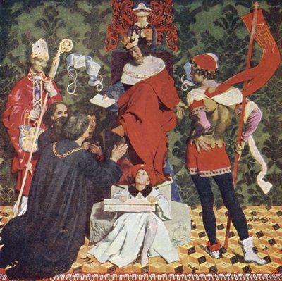 John Cabot y sus hijos reciben la Carta del Rey Enrique VII para navegar en busca de Nuevas Tierras de Denis William Eden