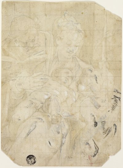 Sagrada Familia con el niño San Juan Bautista de Denys Calvaert