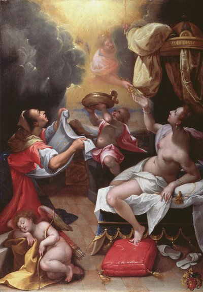 Danae (óleo sobre lienzo) de Denys Calvaert or Calvart