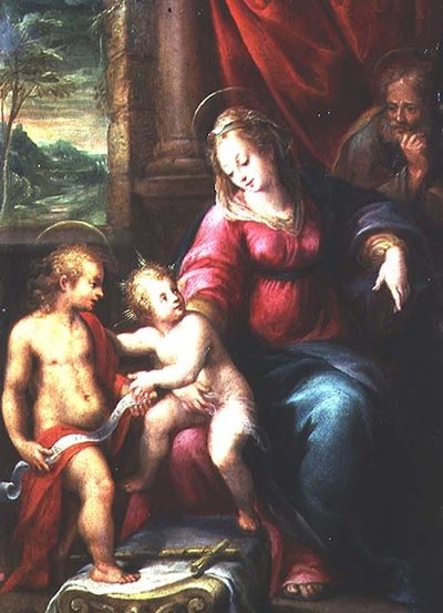 Madonna y Niño con San Juan Bautista de Denis Calvaert
