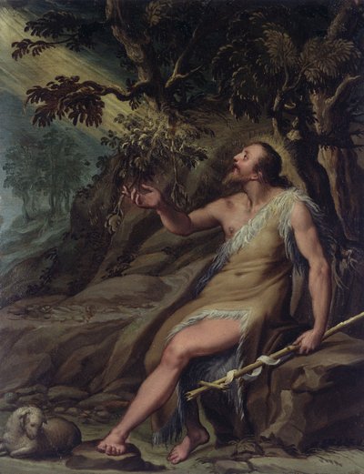 San Juan Bautista en el desierto de Denys Calvaert or Calvart