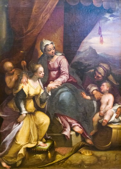 El matrimonio místico de Santa Catalina de Denys Calvaert or Calvart