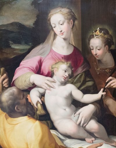 El matrimonio místico de Santa Catalina de Denys Calvaert or Calvart