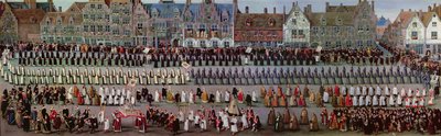 El Ommegang en Bruselas el 31 de mayo de 1615: Procesión de Notre Dame de Sablon de Denys van Alsloot