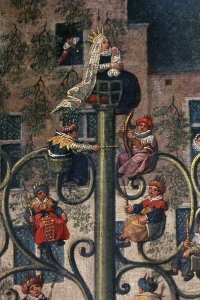 El triunfo de la archiduquesa Isabel en el Ommeganck de Bruselas el domingo 31 de mayo de 1615, detalle del carro del tronco de Jesse, 1615 (detalle) de Denys van Alsloot