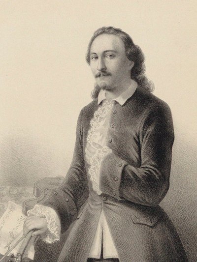 Retrato de Arthur Saint-Léon 1821-1870 en el ballet Le Violon du diable de Cesare Pugni, 1849 de Derancourt