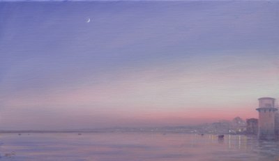 Luna sobre Varanasi de Derek Hare