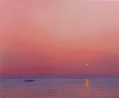 Amanecer rosado en el Ganges de Derek Hare